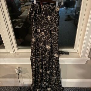 Floral Black and White long romper